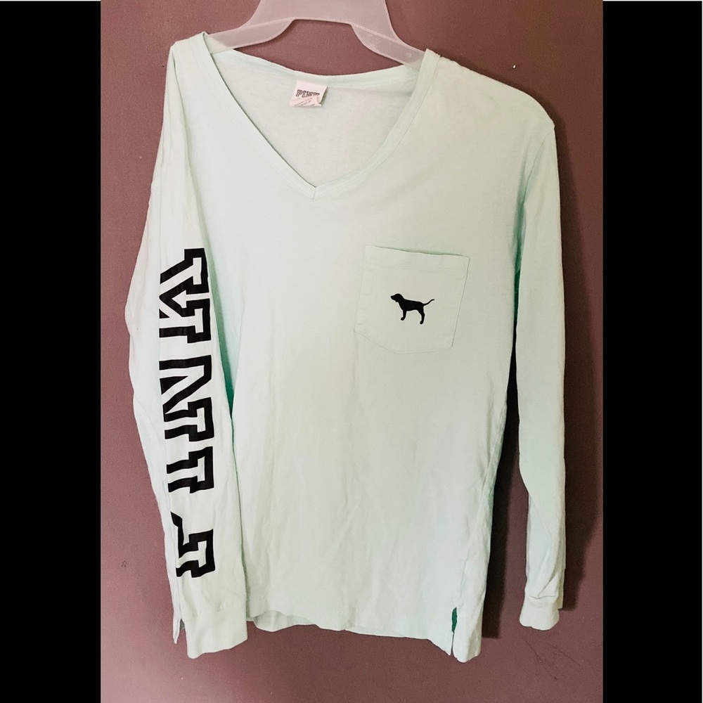 P.I.N.K VICTORIAS SECRET top XS mint blue/green - Picture 1 of 2